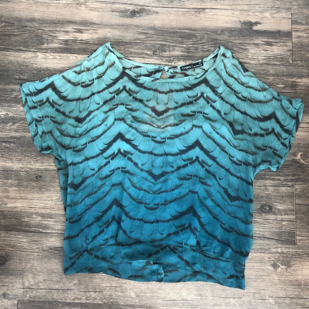 Gypsy Ombre Striped Silk Top Size XS